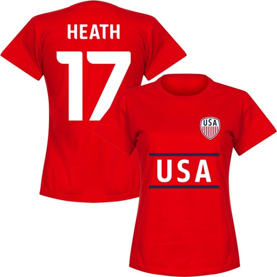Verenigde Staten Heath 17 Team Dames T-Shirt - Rood - S