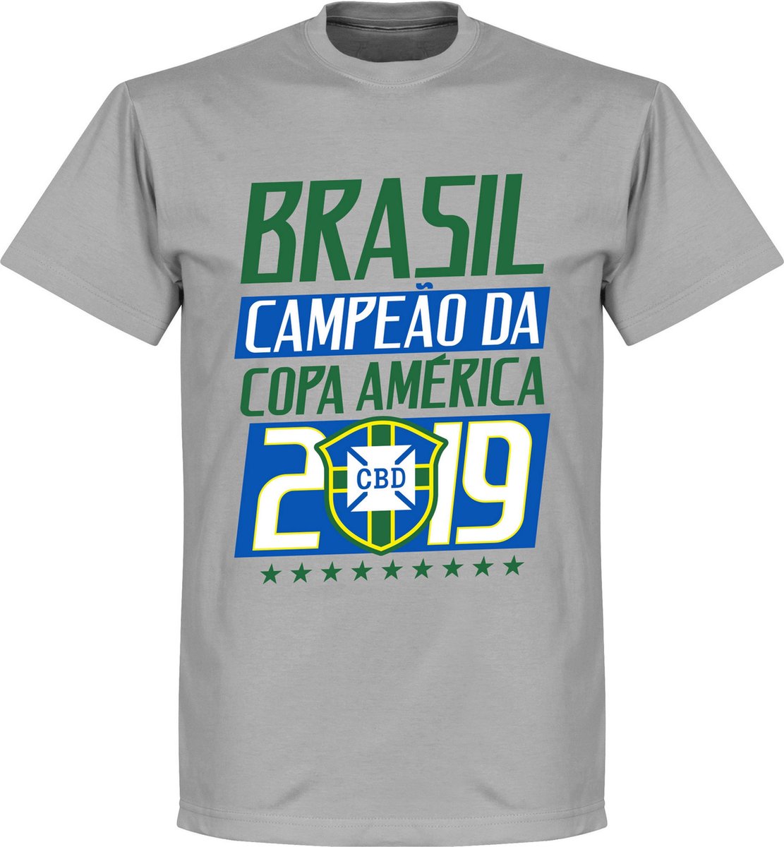 Brasil Campeao 2019 T-Shirt - Grijs - S