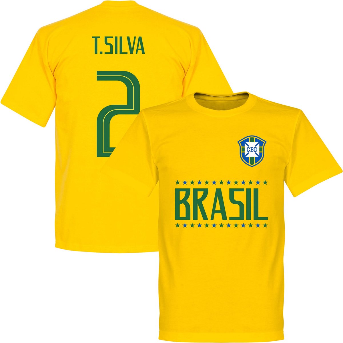 Brazilië T. Silva 2 Team T-Shirt - Geel - XXXL