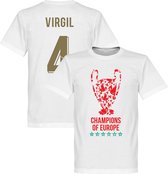 Liverpool Trophy Virgil 4 Champions of Europe 2019 T-Shirt - Wit - XXXL