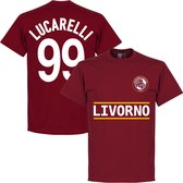 Livorno Lucarelli Team T-shirt - Bordeaux Rood - S
