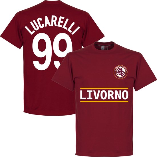 Livorno Lucarelli Team T-shirt - Bordeaux Rood - S
