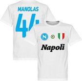 Napoli Manolas 44 Team T-Shirt - Wit - XXXL