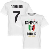 Campioni D'Italia 37 Ronaldo 7 T-Shirt - Wit - S