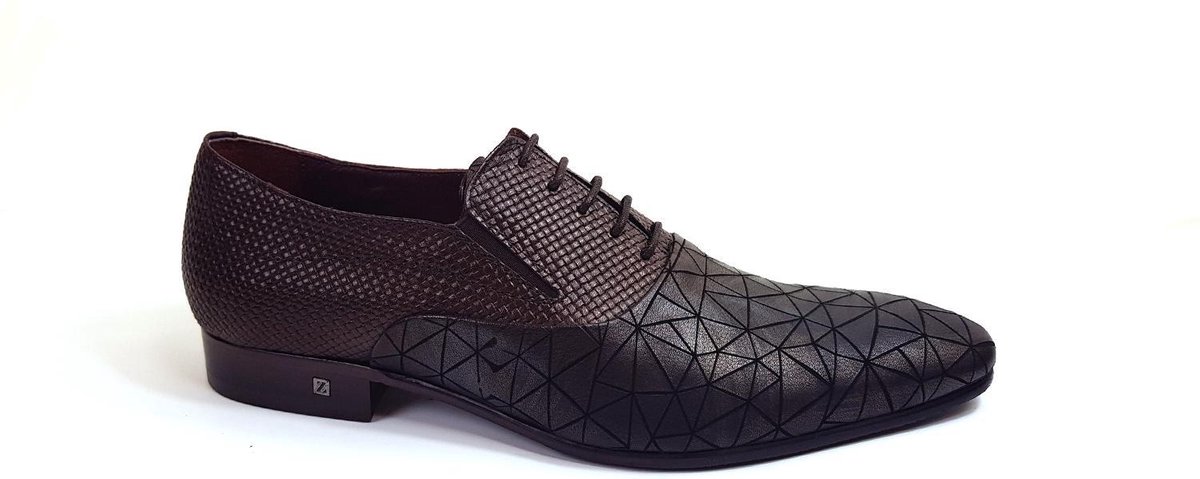 Zerba - Heren Veterschoenen - Maat 43 - Bruin - Leer - Bergotto