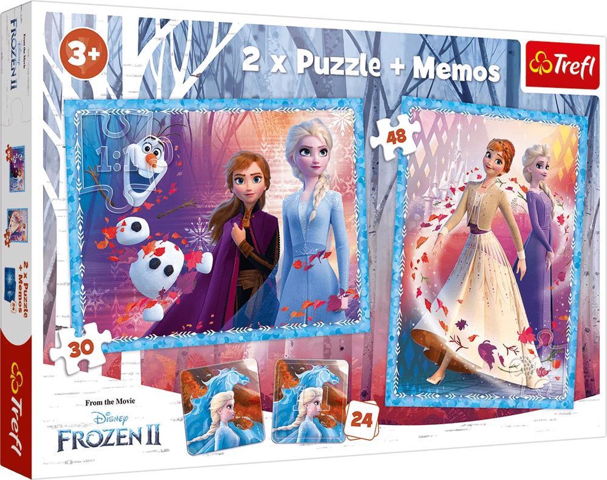 Frozen 2 - 2 x puzzel en 1 x memo