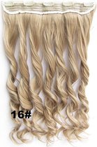 Clip in hairextensions 1 baan wavy blond - 16#
