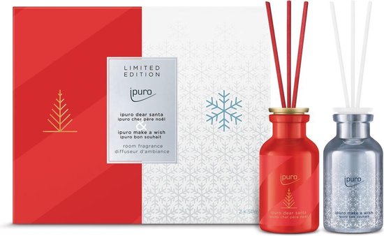 ipuro dear santa & make a wish diffuseur aromatique Flacon de parfum Bleu, Rouge, Blanc