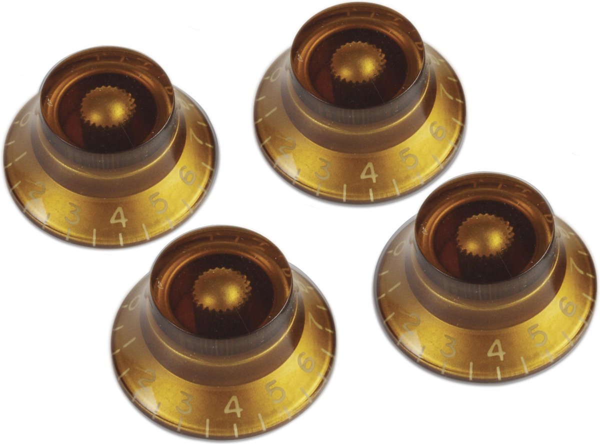 PRHK-030 Top Hat knops Vintage Amber 4 pakket