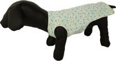 Gewatteerde jurk met blauwe bloemetjes - M ( rug lengte 46 cm, borst omvang 48 cm, nek omvang 32 cm )