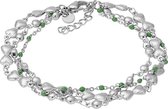 iXXXi Armband Botswana Green Beads Zilverkleurig - Maat 17-20 cm