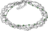 iXXXi-Jewelry-Botswana (green beads)-Zilverkleurig-Dames-Armband-One Size