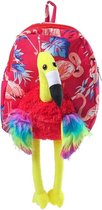 Dielay - Rugzak met Flamingo - Pluche - 45x25 cm - Rood