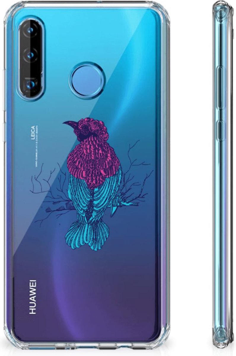 TPU Case Anti-Shock voor Huawei P30 Lite Stevig Bumper Hoesje Merel