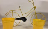 decoratieve fietsbloempot - geel