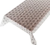 Transparant Tafelzeil Aida Zwart -  140 x 200 cm - Transparant tafellaken - Tafelkleed plastic - Voor buiten en binnen - Verschillende maten - Geleverd in een koker