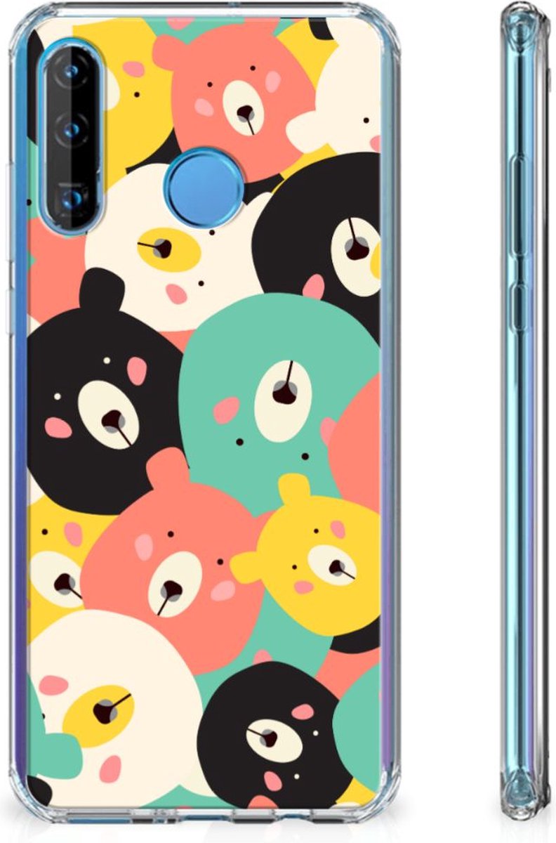Huawei P30 Lite Stevig Bumper Hoesje Bears