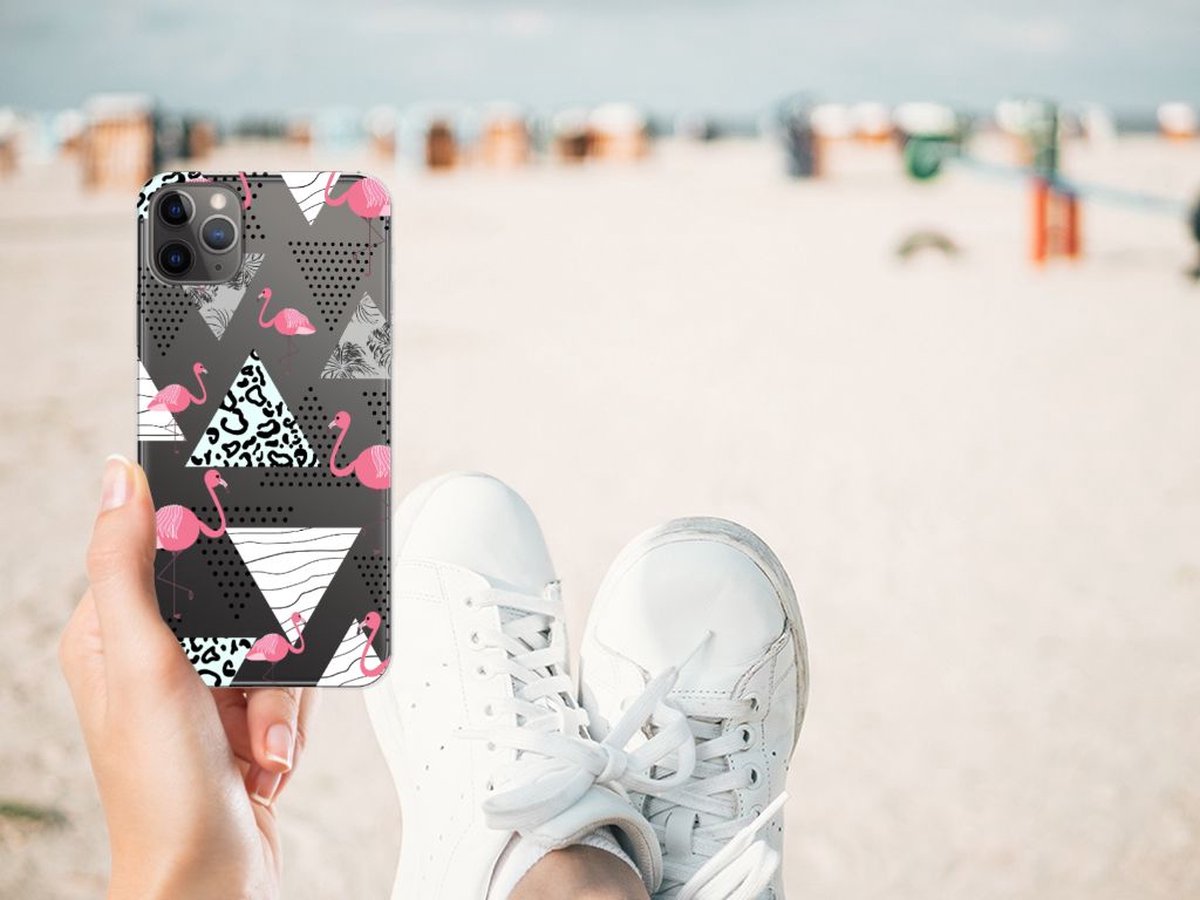 Apple iPhone 11 Pro Max TPU Hoesje Flamingo Triangle