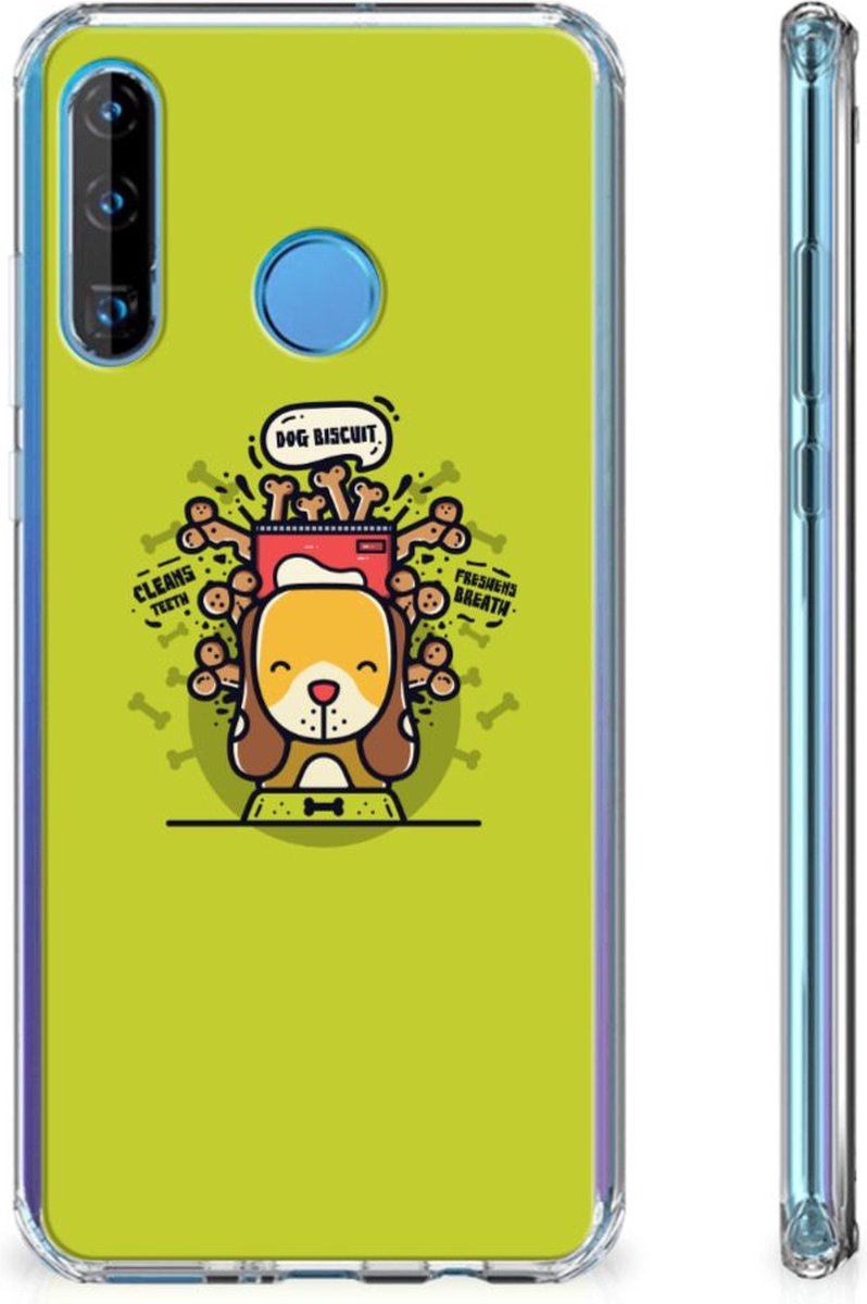 Huawei P30 Lite Stevig Bumper Hoesje Doggy Biscuit