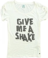 Replay t-shirt off white - valt kleiner - Maat S