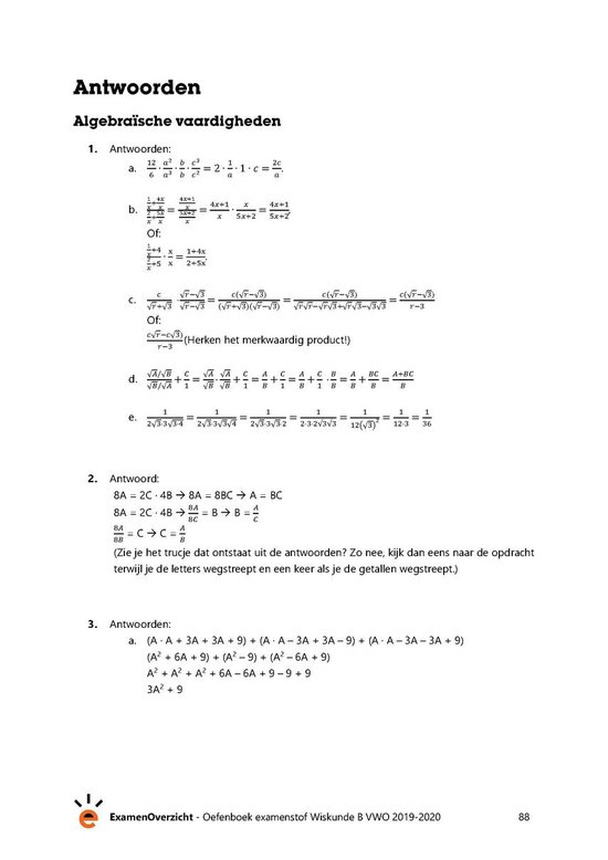 Bol Com Examenoverzicht Oefenboek Wiskunde B Vwo Examenoverzicht 9789492981585 Boeken