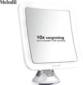 Melodii ML10X  - Make Up Spiegel met LED Verlichting  - Scheerspiegel - 10x Vergroting - Met Tru-Daylight verlichting - Voor hem en voor haar