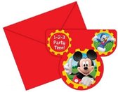 Uitnodiging Mickey mouse clubhouse 6 stuks