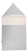 Wallaboo slaapzak – 100% katoen – sluiting met drukknopen – met capuchon – tog: 1.0 – 80 x 40 cm - 0 tot 9 mnd. – Zilver Ecru