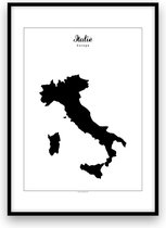 Italië landposter - Zwart-wit