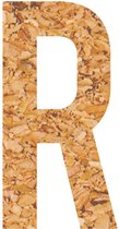 kurk - muurletter - plakletter - prikbord - kurk - vegan – letter -  R - 28 cm hoog