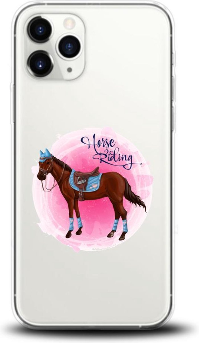Apple Iphone 11Pro Max transparant siliconen hoesje - Horse Riding