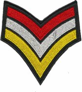 sergeantstreep rood / wit / geel met zwarte rand
