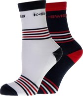 K-Swiss Herritage Sportsokken - Maat 43-46 - Mannen - wit/navy/rood