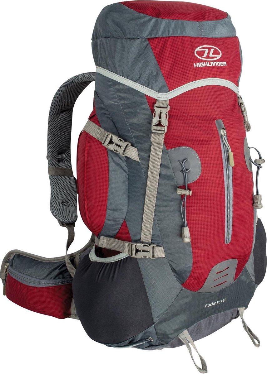 Highlander Backpack - Rugzak- rood/grijs