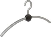 De Kledinghanger Gigant - 12 x Garderobehanger Point kunststof zilver / zwart, 45 cm