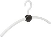 De Kledinghanger Gigant - 8 x Garderobehanger Point kunststof wit / zwart, 45 cm