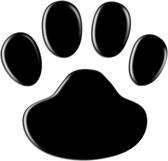 Zwarte autosticker dier - hond - kat - beer - design poot - voetafdruk - 7 x 6 cm -