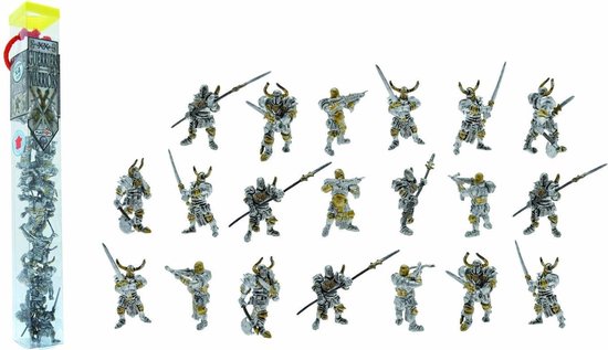 Tube met  20 Mini figuren Guerriers Warriors