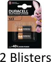4 Stuks (2 Blisters a 2 st) Duracell Batterijen "123" Lithium, 3V