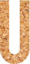 kurk - muurletter - plakletter - prikbord - kurk - vegan – letter - U - 58 cm hoog