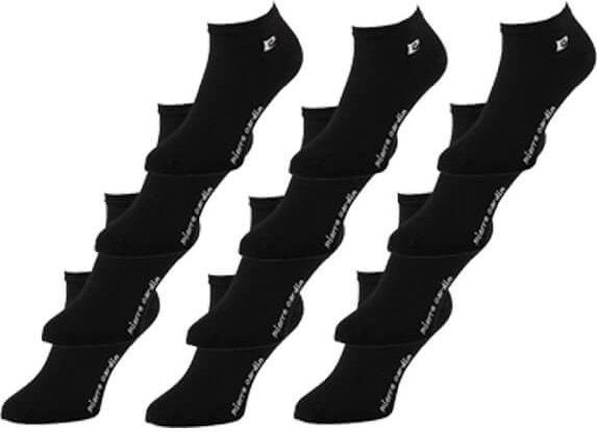 Pierre Cardin Heren Sneakersokken - 12 Pack - Zwart - Maat 43-46 op Prijzenvolger.com