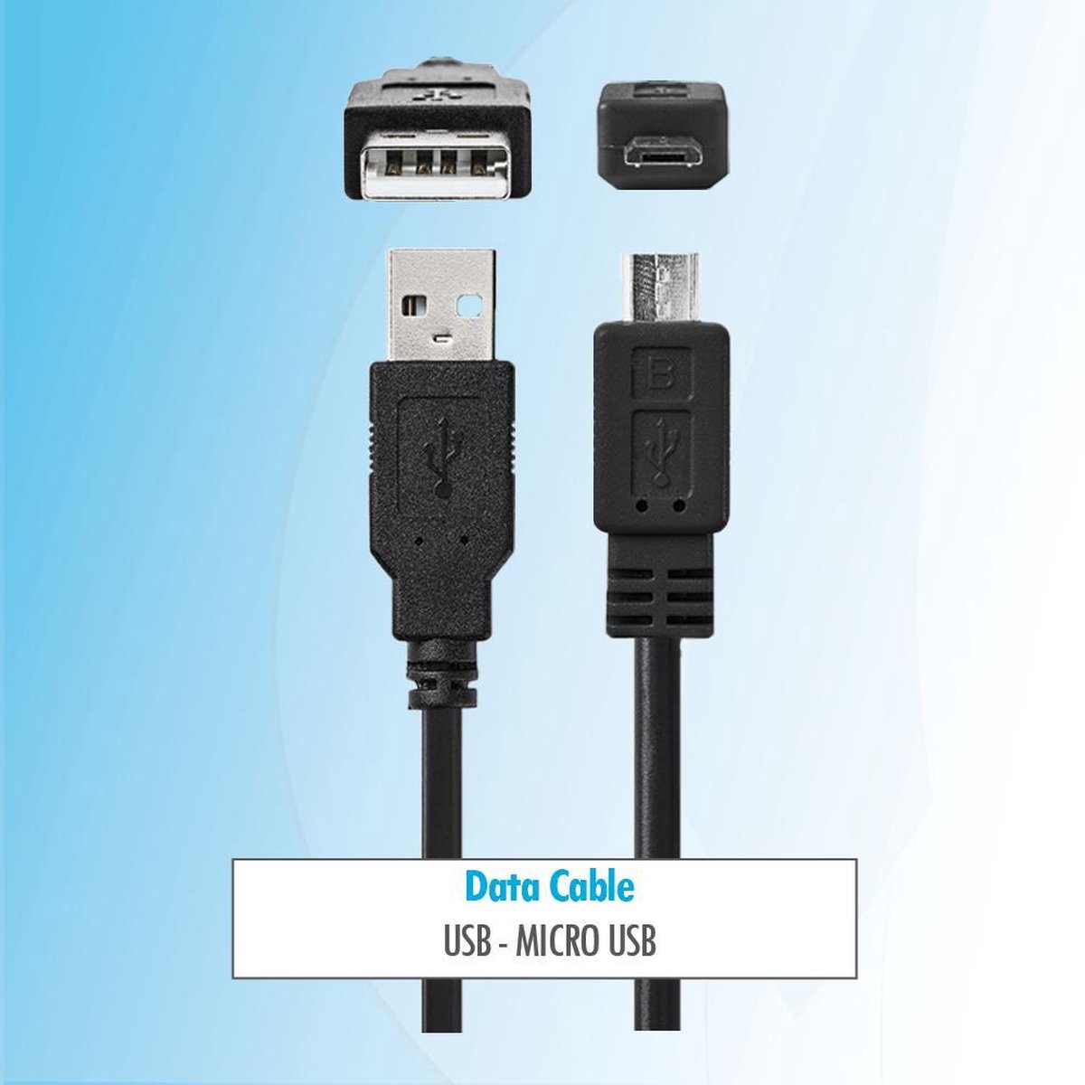 Budget 1 m micro usb Oplaad kabel geschikt voor playstation 4 PS4 & Android