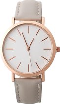 Fako® - Horloge - Rosé Goudkleurig - Ø 41mm - Donkergrijs