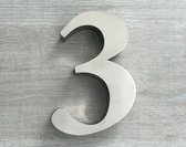grijs Teken voetstappen Huisnummer 3 RVS 3D - Hoogte 15 cm - Dikte 3 cm - Promessa-Design - Type 3D /15/RVS Roma. | bol.com