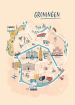 Groningen stadskaart poster