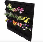Queens Garden™ Verticale tuin met 36 premium vakken/zakken - Eenvoudige montage - Geschikt voor binnen & buiten - Zwart - Hangende plantenbak - 100 x 100 cm