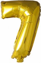 Ballon folie 7 goud met stokje | 40cm