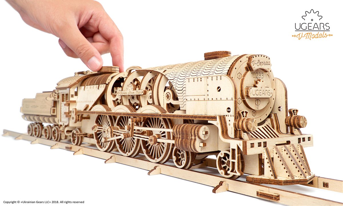 UGEARS Houten 3D Model - V-Express Stoomtrein — afbeelding 18