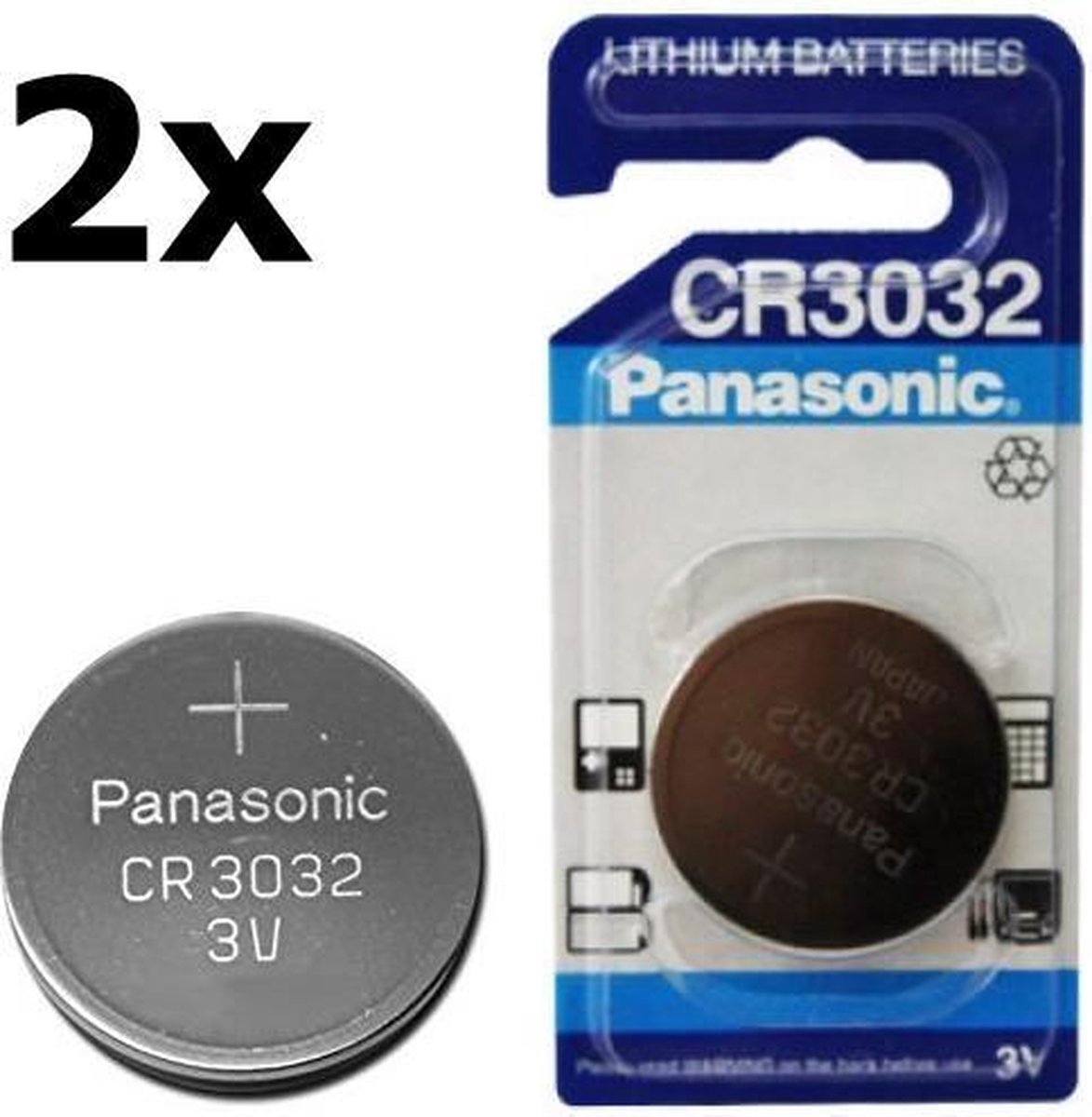 Panasonic Lithium CR3032 500mAh 3V knoopcel batterij - 2 stuks | bol.com
