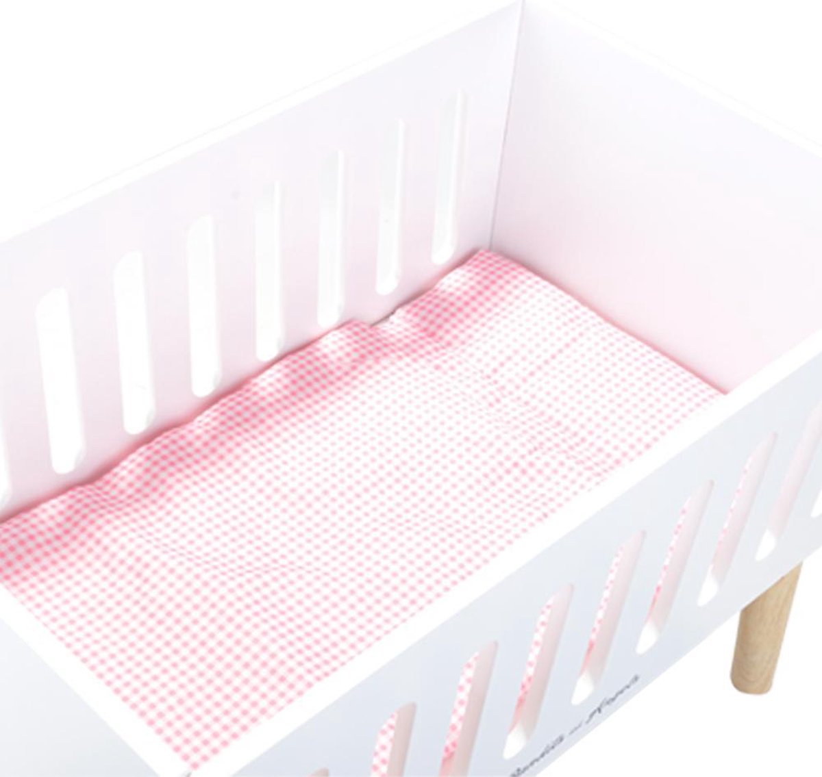 Bandits & Angels Houten Poppenbedje Sweet Dreams Wit - Poppenbed Hout - Geschikt voor Pop tot 46 cm - Inclusief Dekentje - Poppen Bed - Poppen Meubel — afbeelding 9